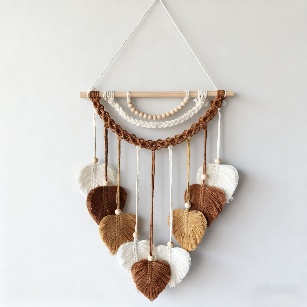 Nourcove Botanical Leaf-Design Woven Wall Hanging - additional product photo
