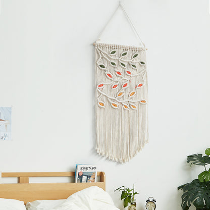 Nourcove Botanical Leaf and Flower Woven Wall Hanging - product image