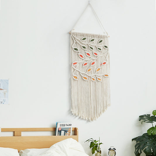 Nourcove Botanical Leaf and Flower Woven Wall Hanging - product image