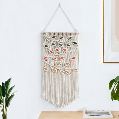 Nourcove Botanical Leaf and Flower Woven Wall Hanging - additional product photo